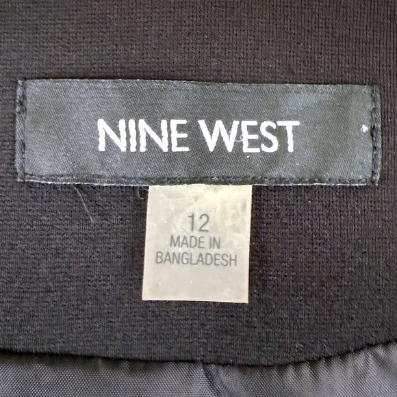 Nine West Womens Blazer Size 12 Black Fitted Career Jacket Business Chic Office - Picture 4 of 12